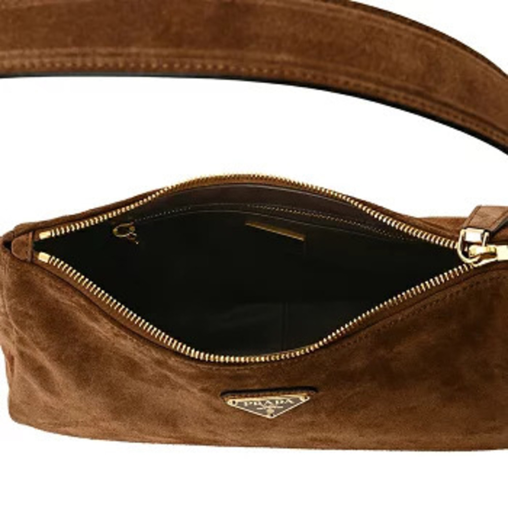 Prada Shoulder Bag Aime Suede One Handle Horizontal Spring Summer - Picture 5 of 7